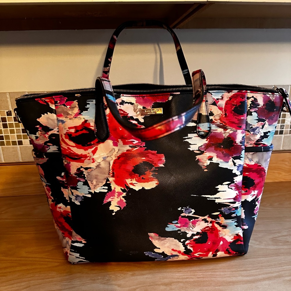 Kate Spade Floral Tote bag zip top shoulder bag